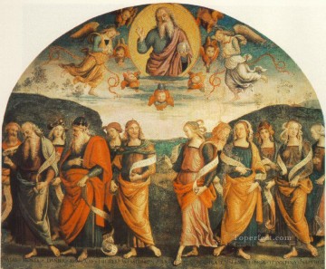 ピエトロ・ペルジーノ Painting - 全能者と預言者とシビル ルネサンス ピエトロ ペルジーノ